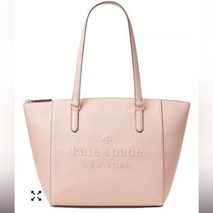 Kate Spade Sienne Pink Pebbled Leather Handbag Tote Big Logo